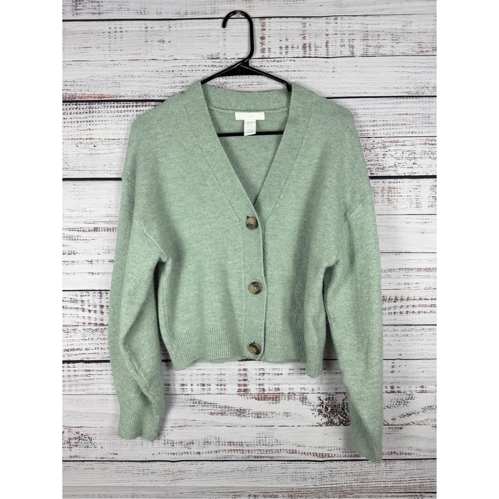 H&M cardigan in a soft mint green/sage